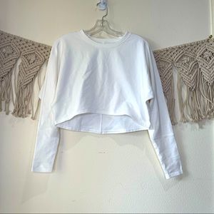 Lululemon White Crop Long Sleeve Shirt